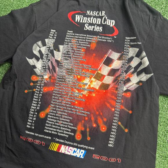 Vintage NASCAR Winston Cup Graphic T Shirt Size Medium On The Winning Road 2001 - Picture 4 of 7